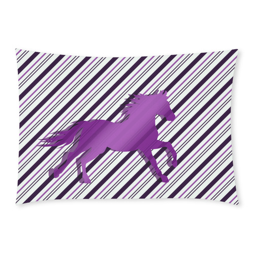 Running Horse on Stripes Custom Rectangle Pillow Case 20x30 (One Side)