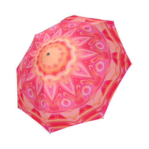 Pink Orange and Rose Abstract Flower Umbrella Foldable Umbrella (Model U01)