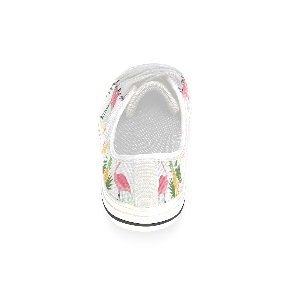 Flamingos and Pineapple Pattern Canvas Women's Shoes/Large Size (Model 018)