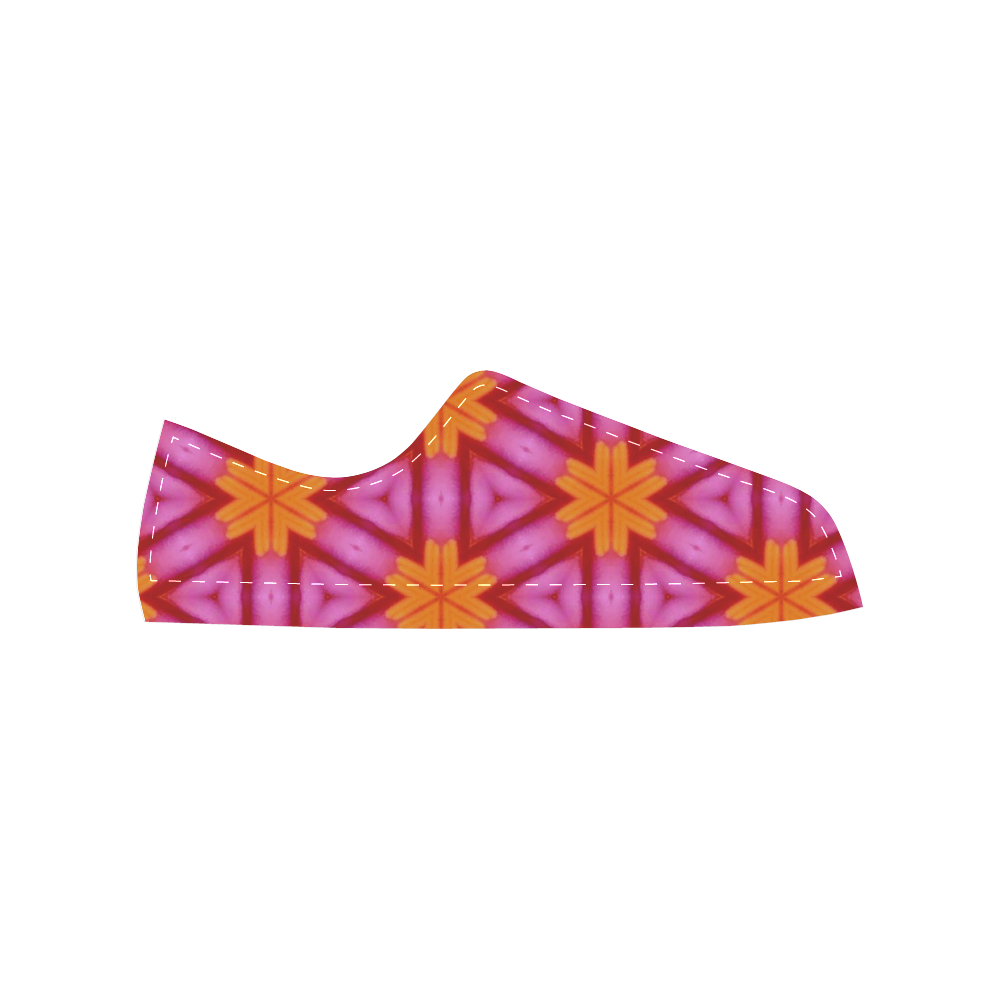 Geometric Tile Floral Pattern Canvas Women's Shoes/Large Size (Model 018)