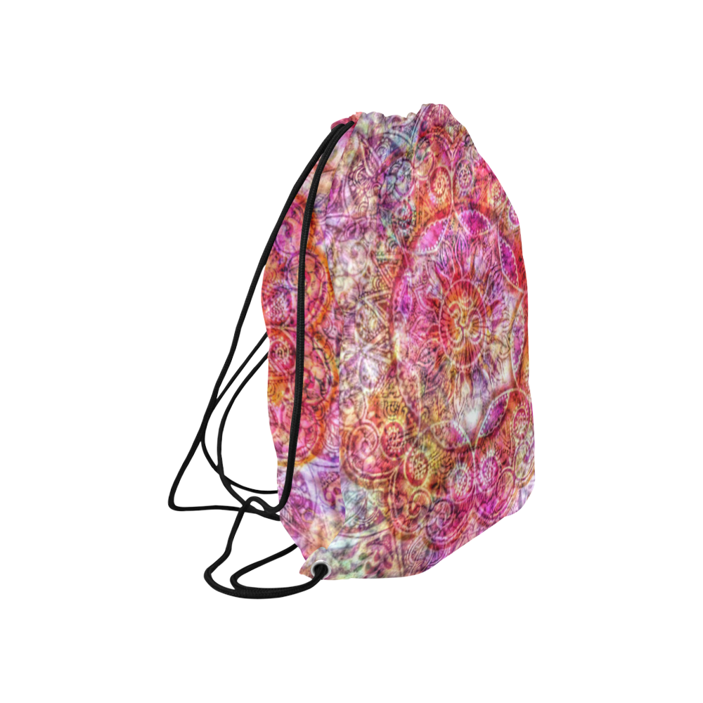 Peace Mandala Large Drawstring Bag Model 1604 (Twin Sides)  16.5"(W) * 19.3"(H)