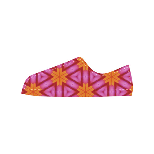 Geometric Tile Floral Pattern Canvas Women's Shoes/Large Size (Model 018)