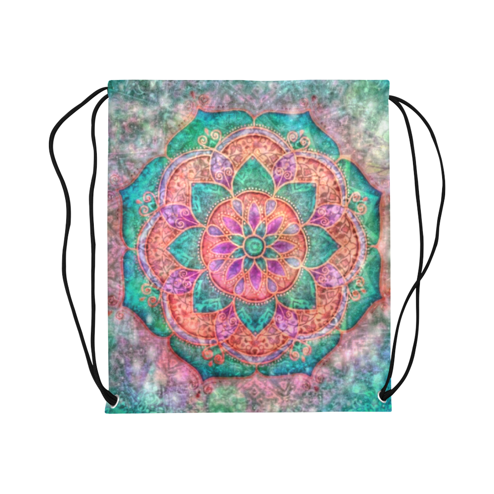 Heavenly Mandala Large Drawstring Bag Model 1604 (Twin Sides)  16.5"(W) * 19.3"(H)