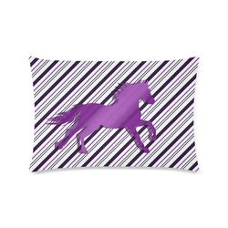 Running Horse on Stripes Custom Zippered Pillow Case 16"x24"(Twin Sides)