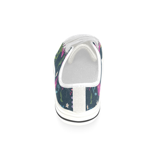 Preppy Pastel Floral Girly Pattern Canvas Women's Shoes/Large Size (Model 018)