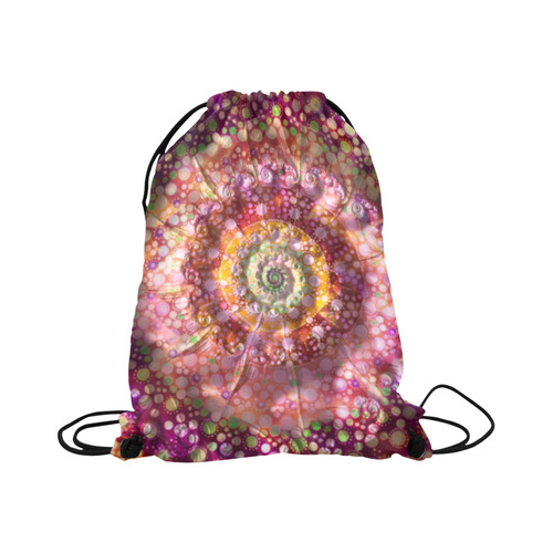 Magnificent Mandala Spiral Large Drawstring Bag Model 1604 (Twin Sides)  16.5"(W) * 19.3"(H)