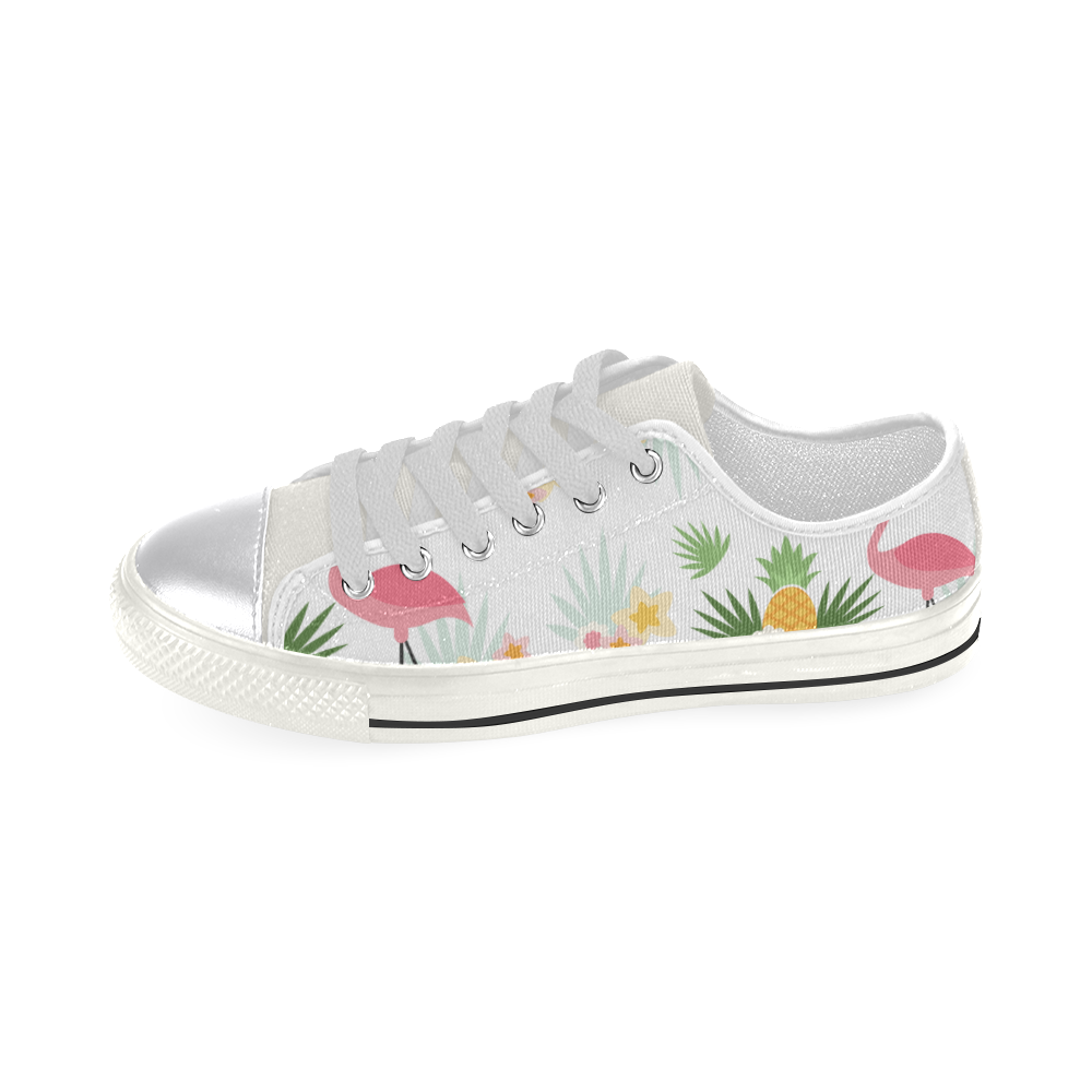 Flamingos and Pineapple Pattern Canvas Women's Shoes/Large Size (Model 018)