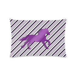 Running Horse on Stripes Custom Rectangle Pillow Case 16"x24" (one side)