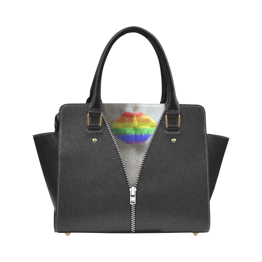 ZIPPER RAINBOW KISS LIPS Classic Shoulder Handbag (Model 1653)