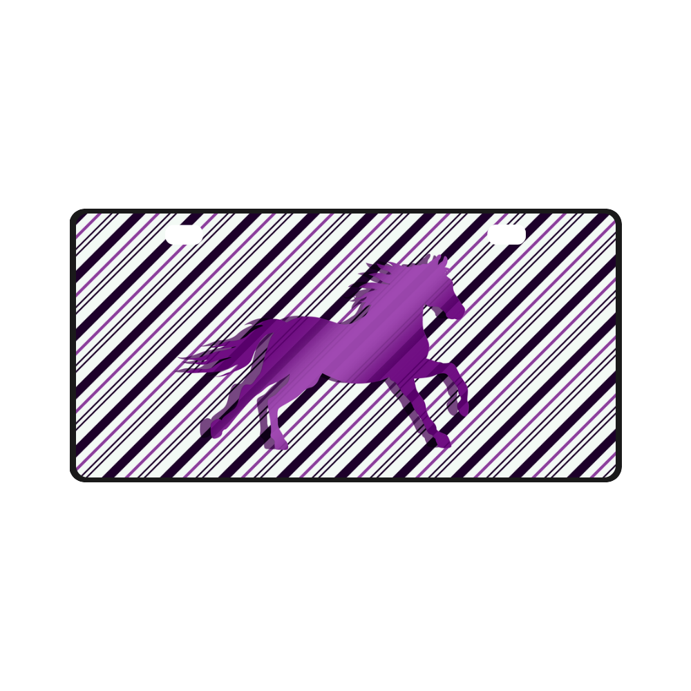 Running Horse on Stripes License Plate