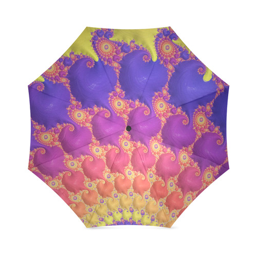 Red Blue Yellow Glorious Fractal Foldable Umbrella (Model U01)