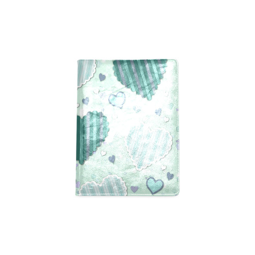 Mint Green Patchwork Hearts Custom NoteBook B5
