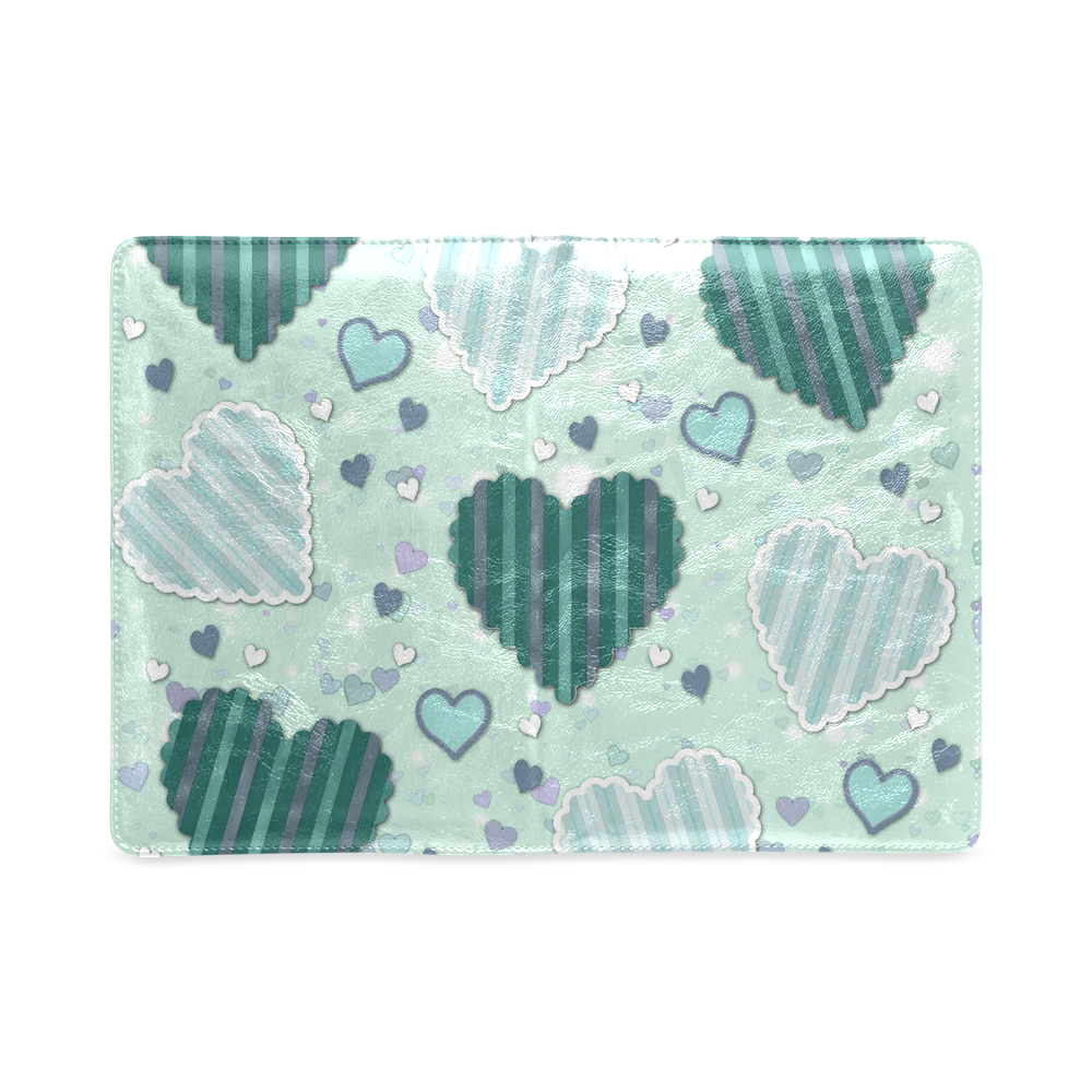 Mint Green Patchwork Hearts Custom NoteBook A5