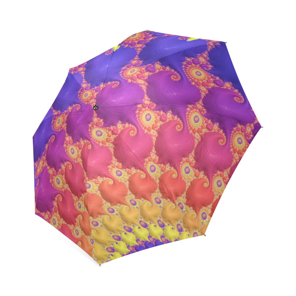 Red Blue Yellow Glorious Fractal Foldable Umbrella (Model U01)