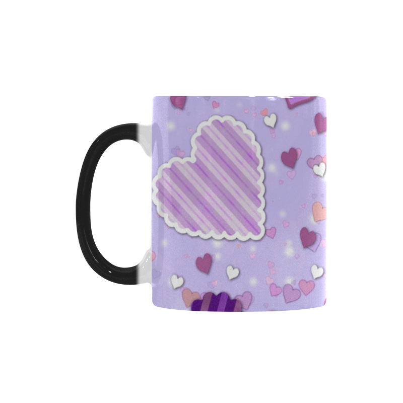 Purple Patchwork Hearts Custom Morphing Mug