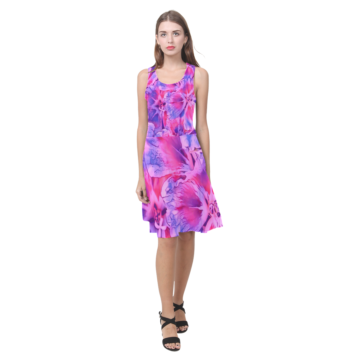 Floral ArtStudio delicate floral C by Jamcolors Atalanta Casual Sundress(Model D04)