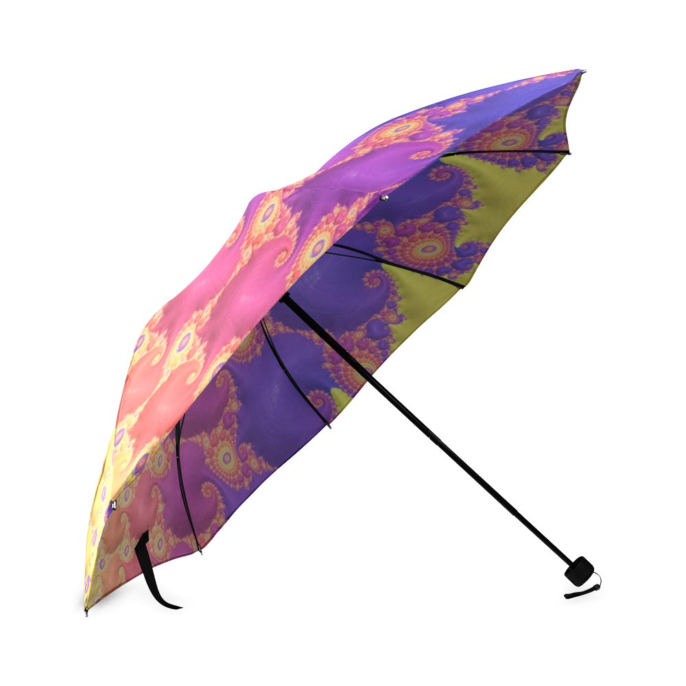 Red Blue Yellow Glorious Fractal Foldable Umbrella (Model U01)