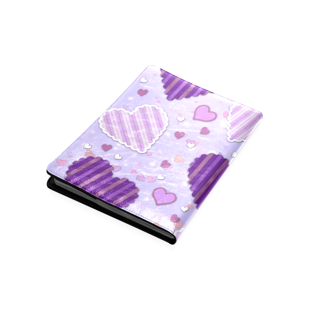 Purple Patchwork Hearts Custom NoteBook B5