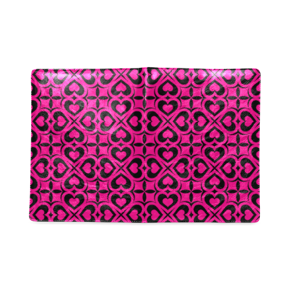 Pink Black Heart Lattice Custom NoteBook B5