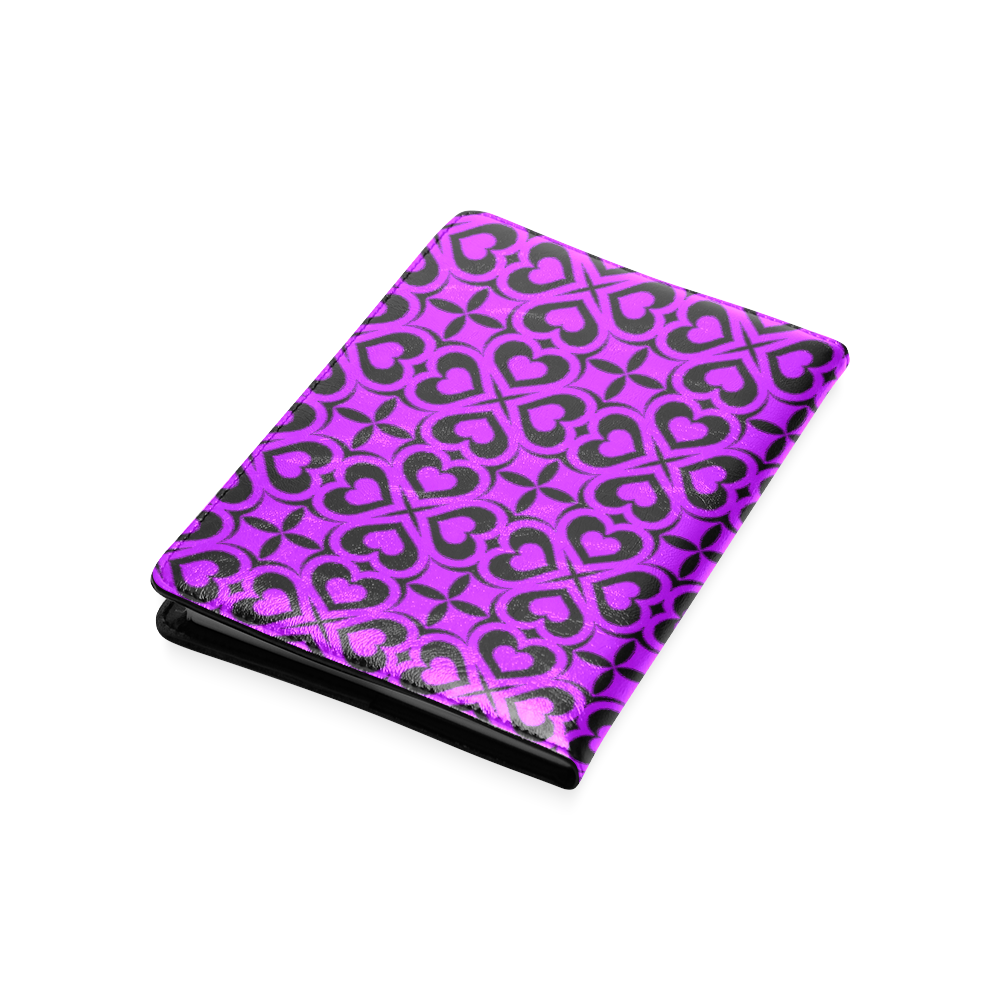 Purple Black Heart Lattice Custom NoteBook A5