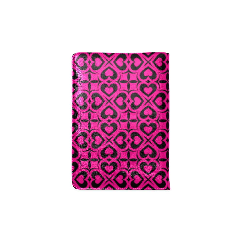 Pink Black Heart Lattice Custom NoteBook A5