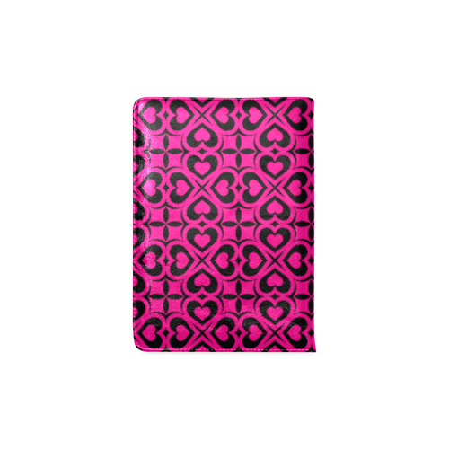 Pink Black Heart Lattice Custom NoteBook A5