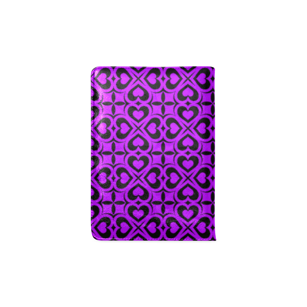 Purple Black Heart Lattice Custom NoteBook A5
