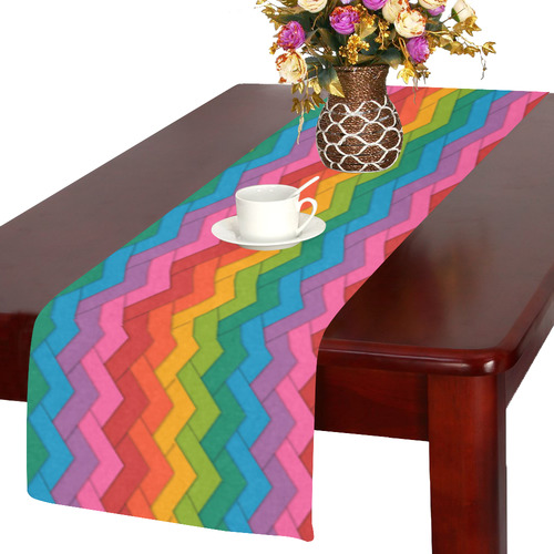 Woven Little Rainbow Table Runner 14x72 inch
