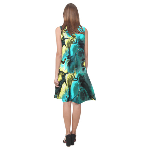 gorgeous Fractal 174 Sleeveless Splicing Shift Dress(Model D17)