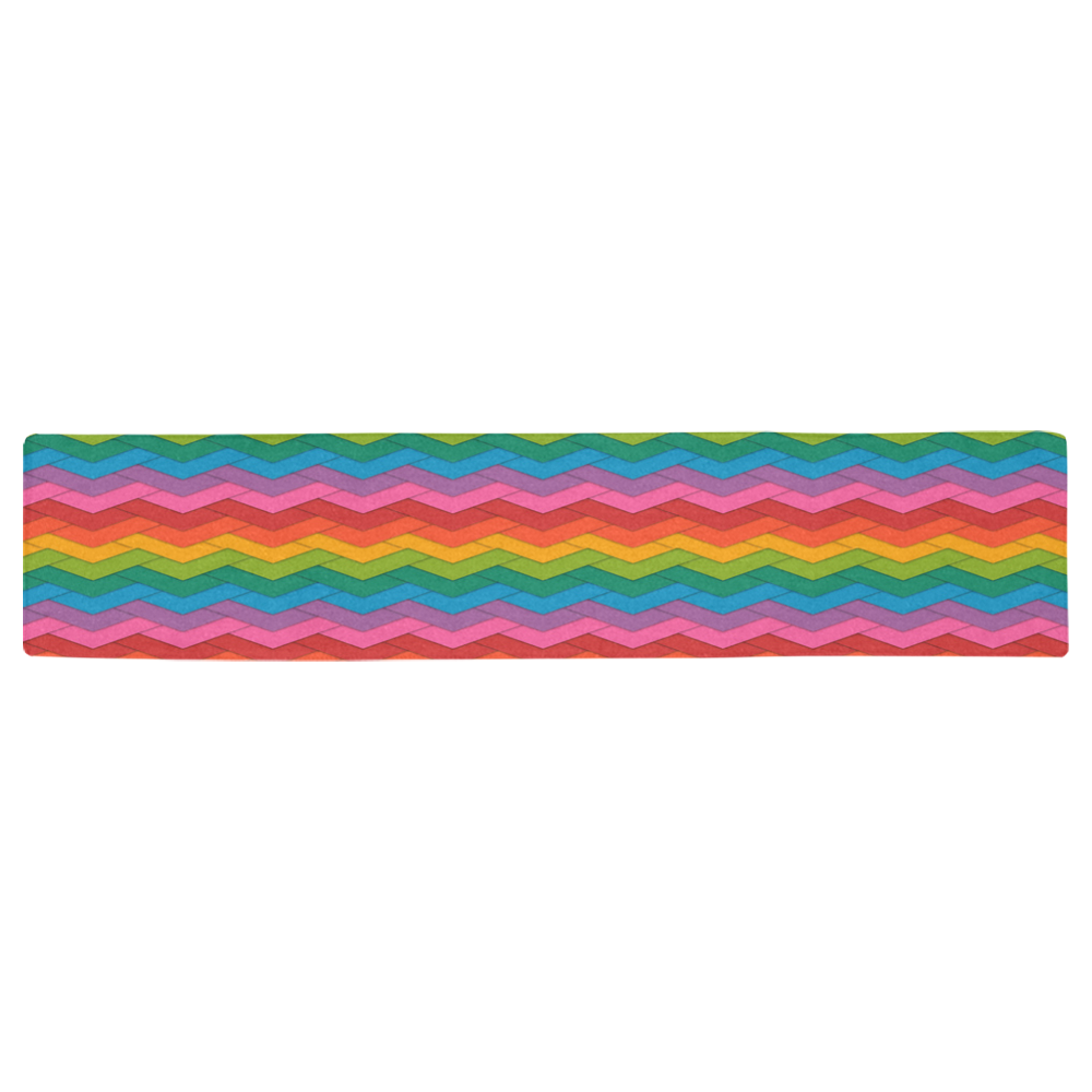 Woven Little Rainbow Table Runner 16x72 inch