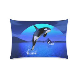 A Orca Whale Enjoy The Freedom Custom Rectangle Pillow Case 16"x24" (one side)