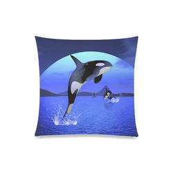 A Orca Whale Enjoy The Freedom Custom Zippered Pillow Case 20"x20"(Twin Sides)