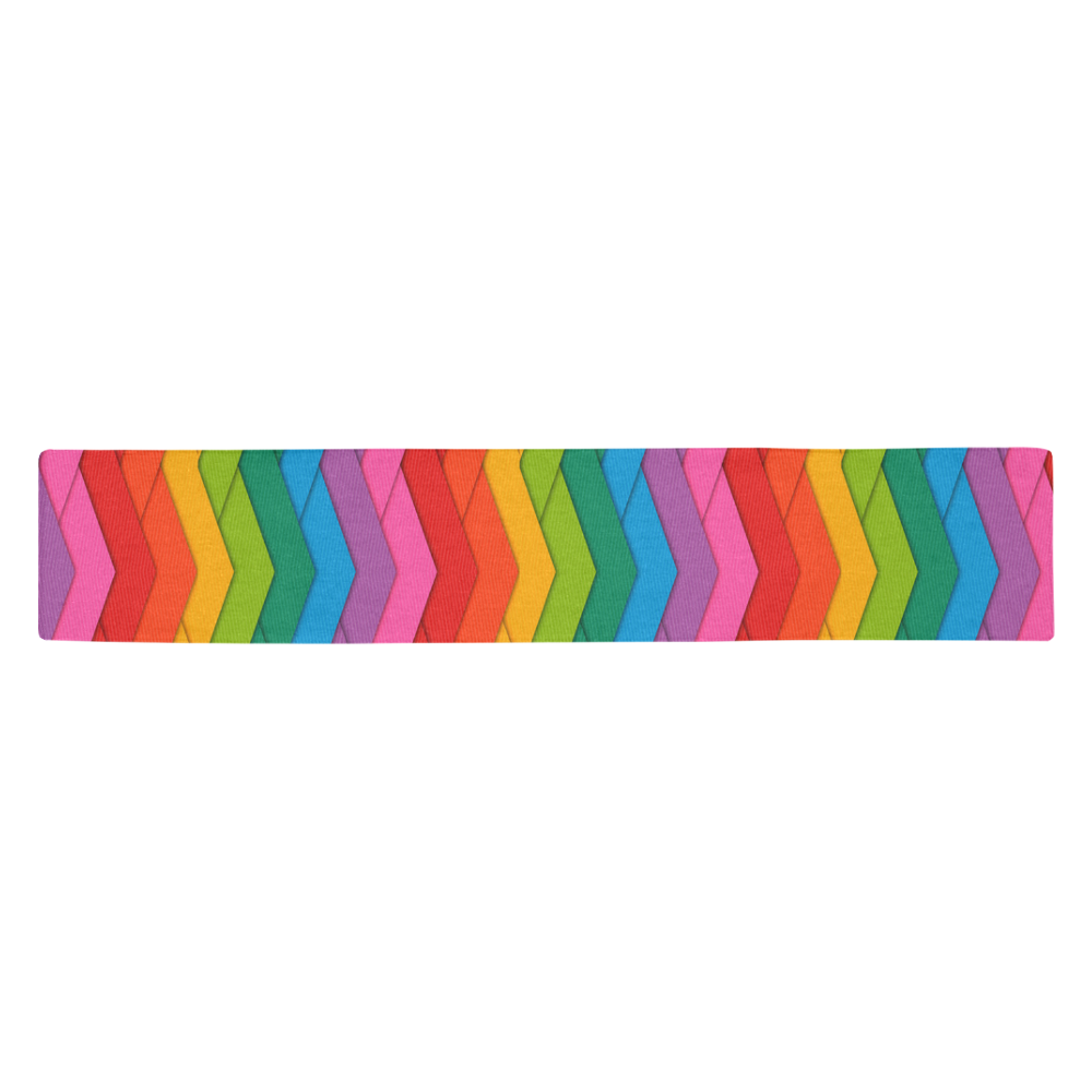 Woven Rainbow Table Runner 14x72 inch