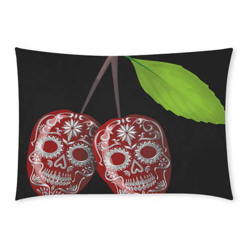 Cherry Sugar Skull Custom Rectangle Pillow Case 20x30 (One Side)