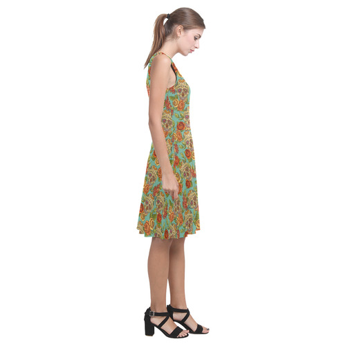 sugar skull pattern Atalanta Casual Sundress(Model D04)