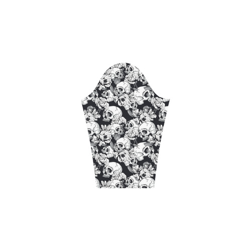 skull pattern, black and white Bateau A-Line Skirt (D21)