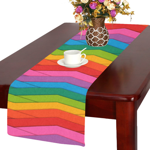 Woven Rainbow Table Runner 14x72 inch