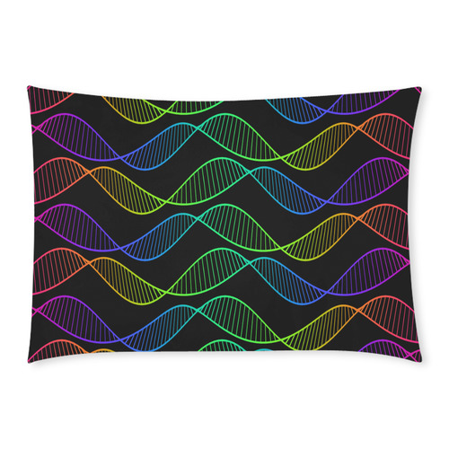 Curvy Rainbow Helix Black Custom Rectangle Pillow Case 20x30 (One Side)