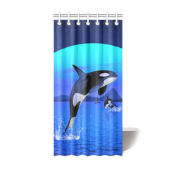 A Orca Whale Enjoy The Freedom Shower Curtain 36"x72"