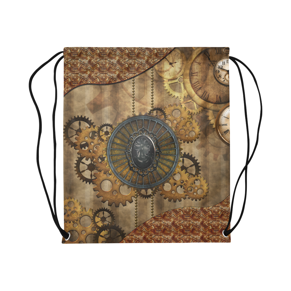 Steampunk, elegant, noble design Large Drawstring Bag Model 1604 (Twin Sides)  16.5"(W) * 19.3"(H)