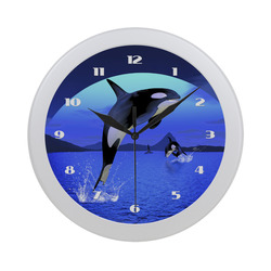 A Orca Whale Enjoy The Freedom Circular Plastic Wall clock