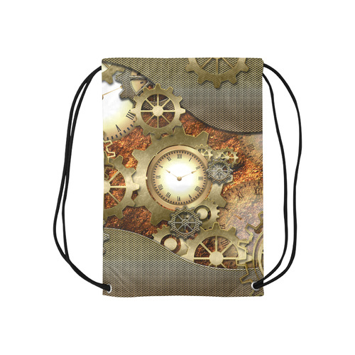 Steampunk in gold Small Drawstring Bag Model 1604 (Twin Sides) 11"(W) * 17.7"(H)