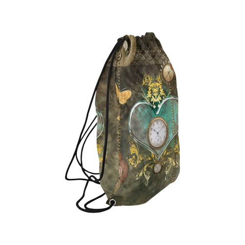 Steampunk, elegant design with heart Small Drawstring Bag Model 1604 (Twin Sides) 11"(W) * 17.7"(H)