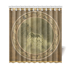 Lion with floral elements, vintage Shower Curtain 69"x72"