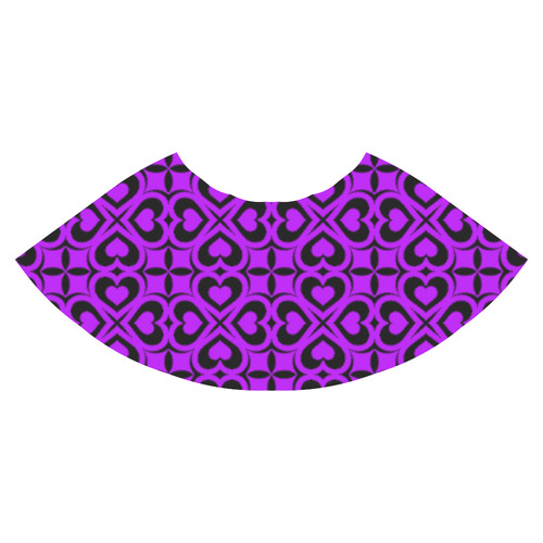 Purple Black Heart Lattice Athena Women's Short Skirt (Model D15)