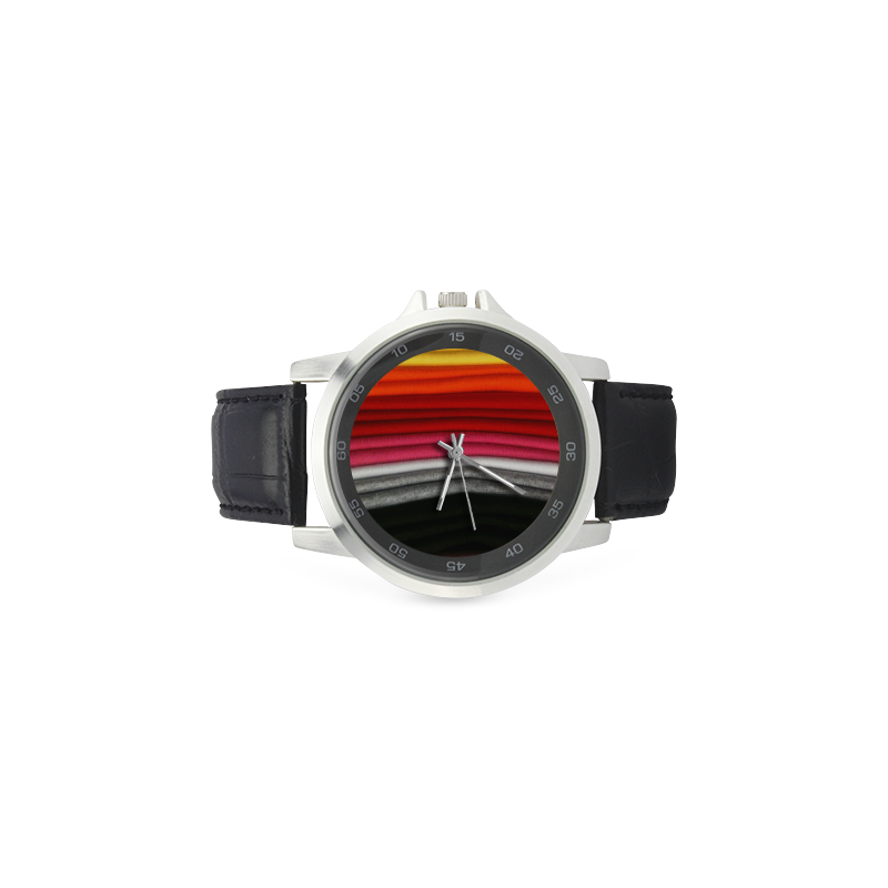 multicolors Unisex Stainless Steel Leather Strap Watch(Model 202)