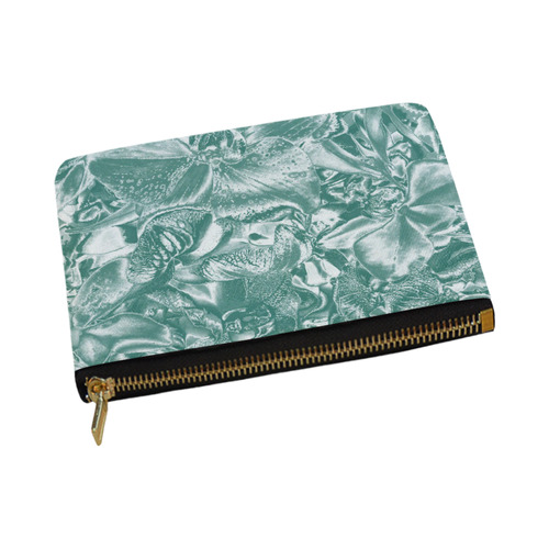 Shimmering floral damask, teal Carry-All Pouch 12.5''x8.5''