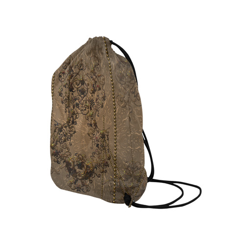 Vinatge design with necklace Medium Drawstring Bag Model 1604 (Twin Sides) 13.8"(W) * 18.1"(H)