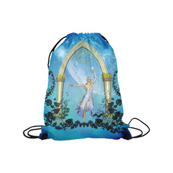 Dancing in the sky with roses Medium Drawstring Bag Model 1604 (Twin Sides) 13.8"(W) * 18.1"(H)