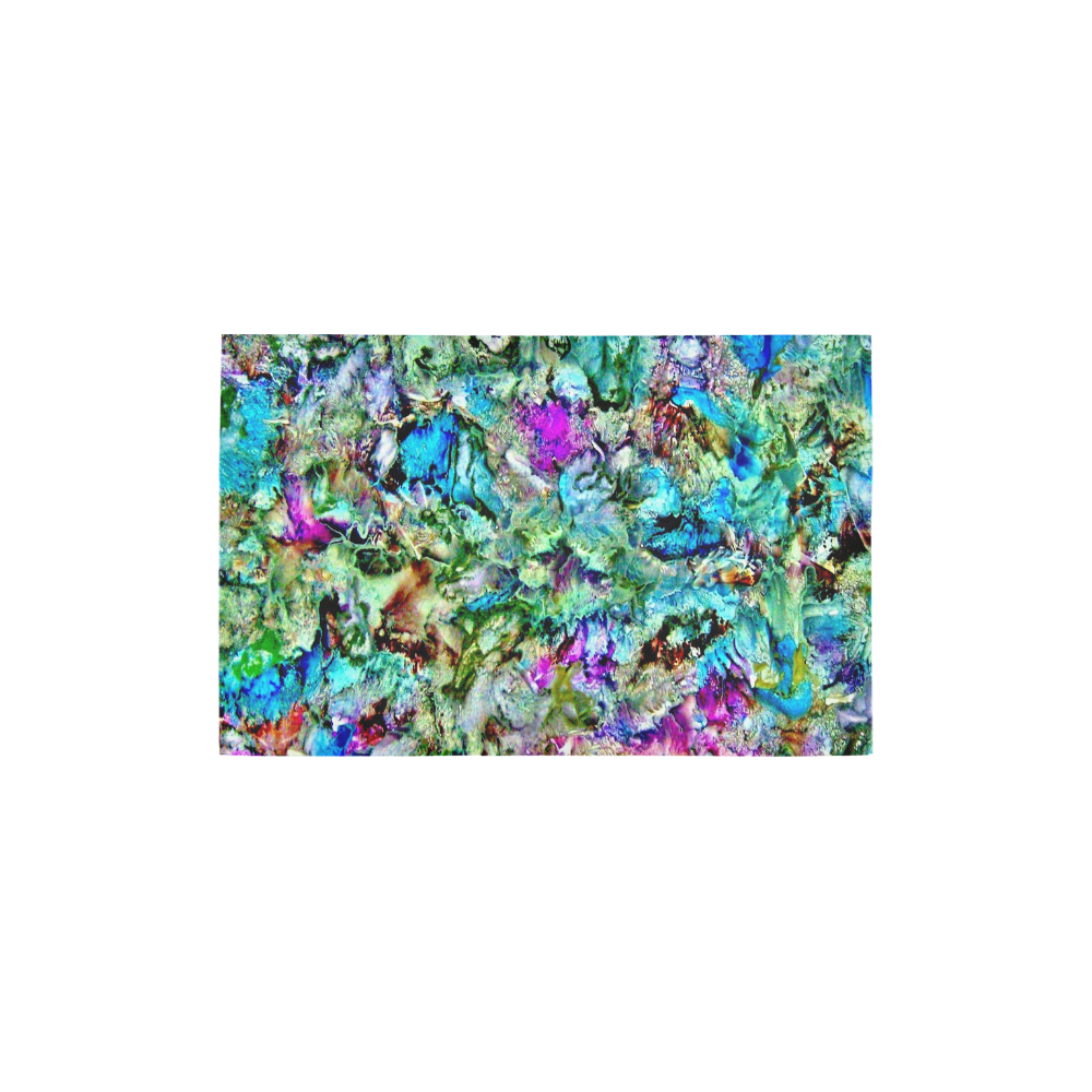 Colorful Flower Marbling Area Rug 2'7"x 1'8‘’